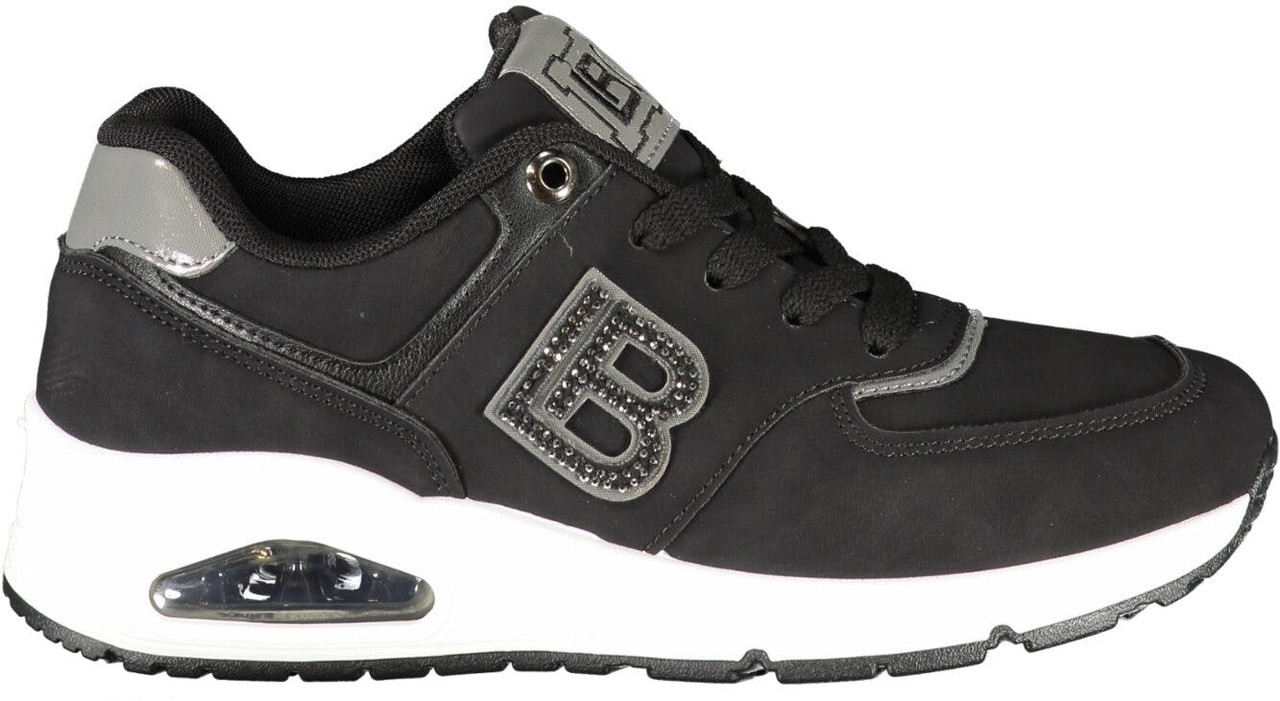 Zapatillas negras de mujer en poliuretano y poliéster