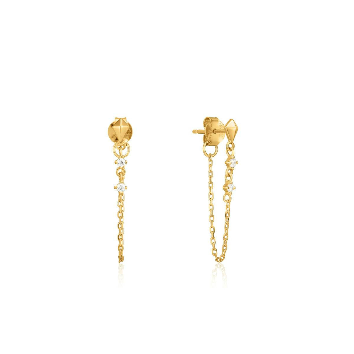 Pendientes de plata de ley con baño dorado