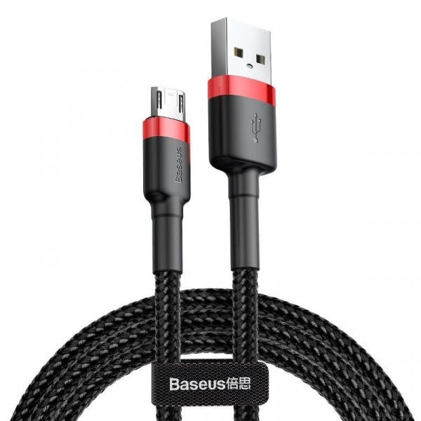 Cable USB-A a Micro-USB Cafule 3 m 18W 2,4A Rojo