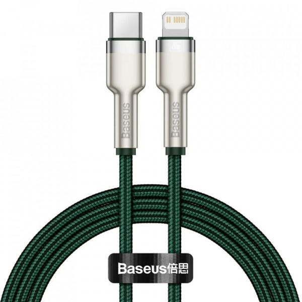 Cable USB-C a Lightning Cafule Metal Series 20W 2.4A 1m Verde