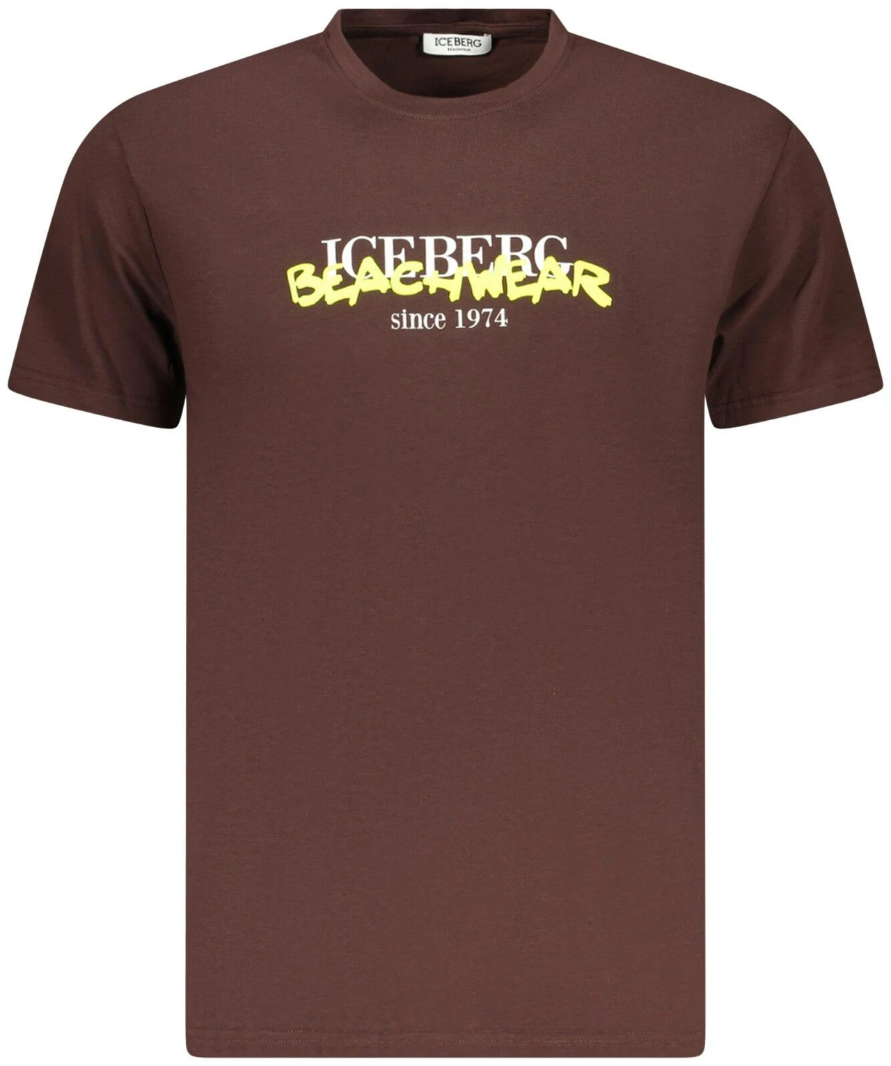 Camiseta de hombre con estampado y cuello redondo en algodón-elastano