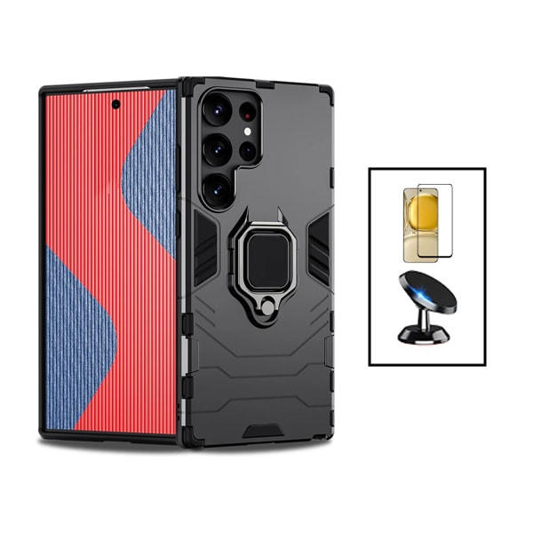 Funda y vidrio templado curvado para Samsung Galaxy S23 Ultra