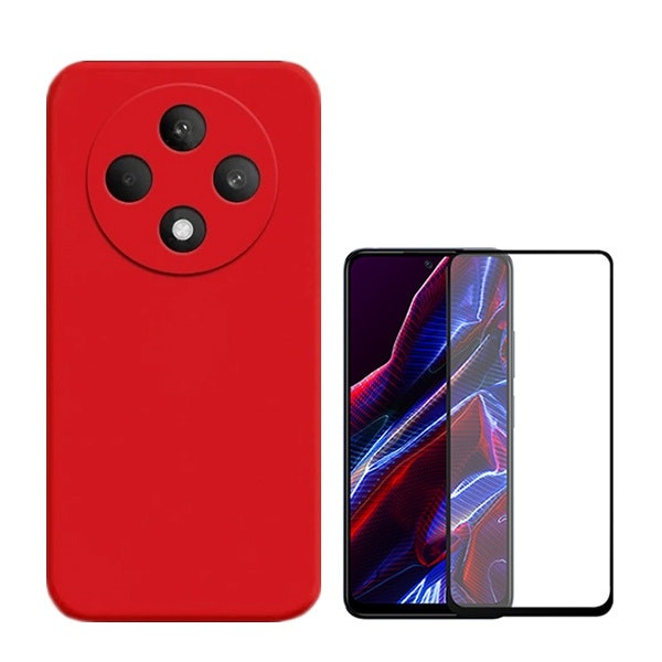 Kit protector de vidrio templado y funda de silicona líquida para Reno12 F 5G