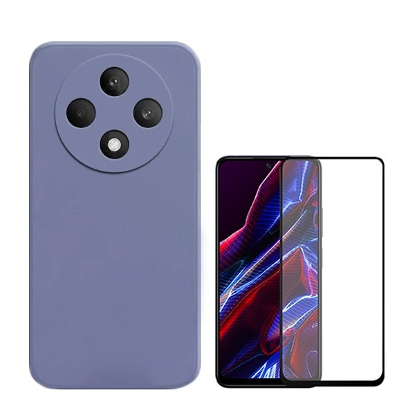 Kit protector vidrio templado Full Cover y funda silicona para Reno12 F 5G