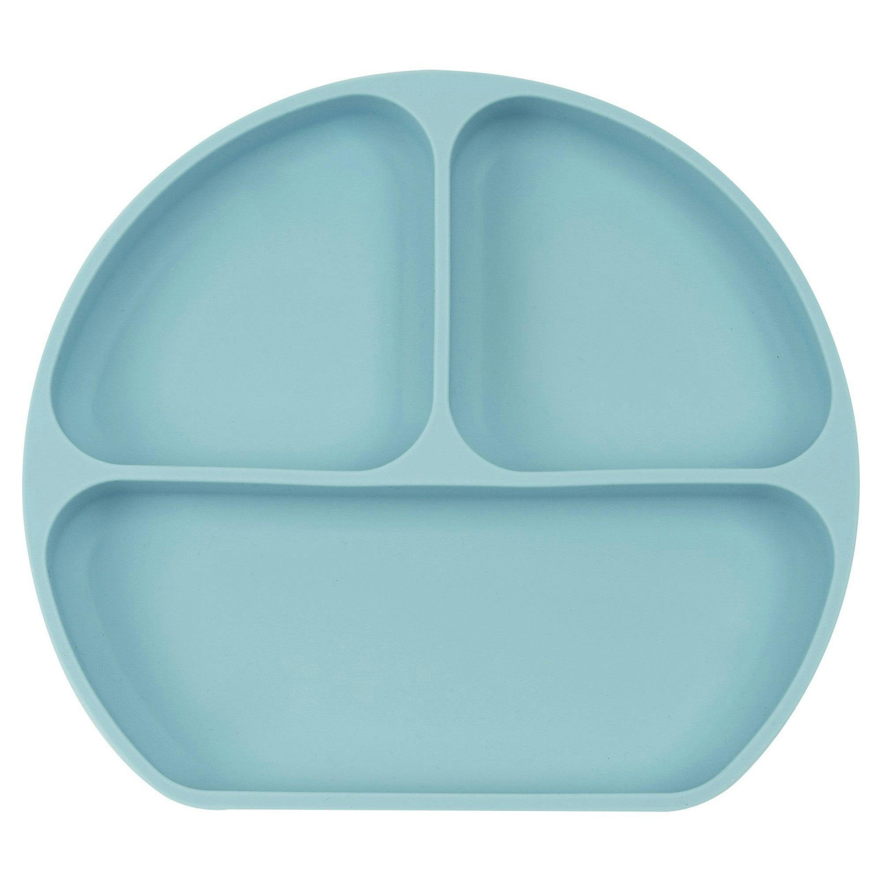 Plato de silicona Bear con ventosa azul claro