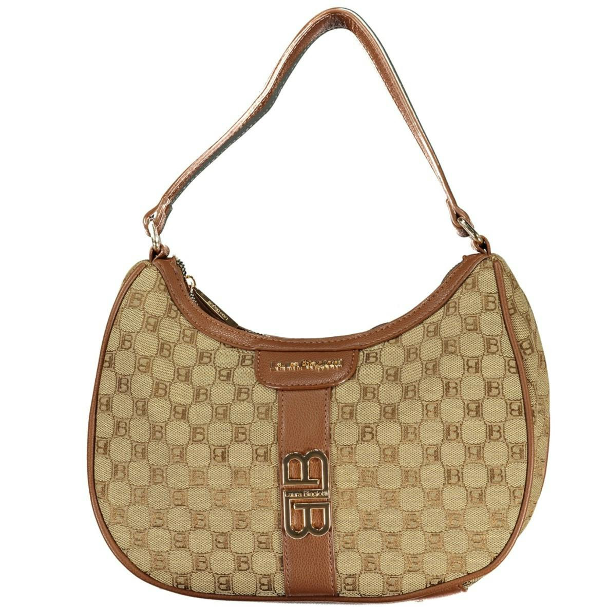 Bolso Delray poliuretano beige con cremallera y patas protectoras