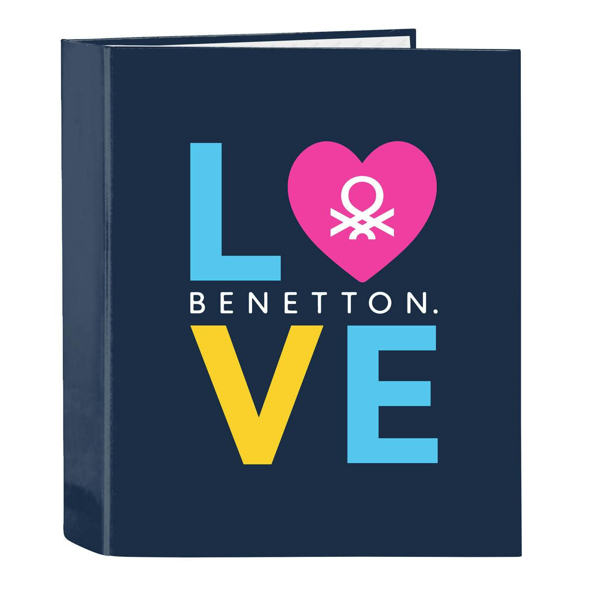 A4 ring binder hard cover navy blue 4 rings