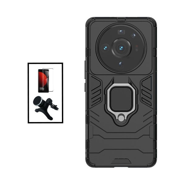 Protector de vidrio curvado y funda Military Defender con soporte magnético para Xiaomi 12S Ultra
