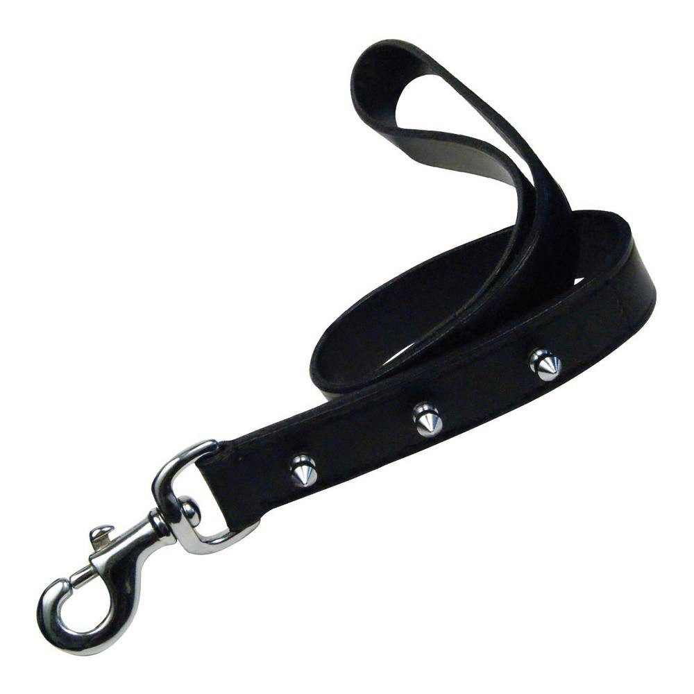 Correa de cuero para perro negro 60 cm