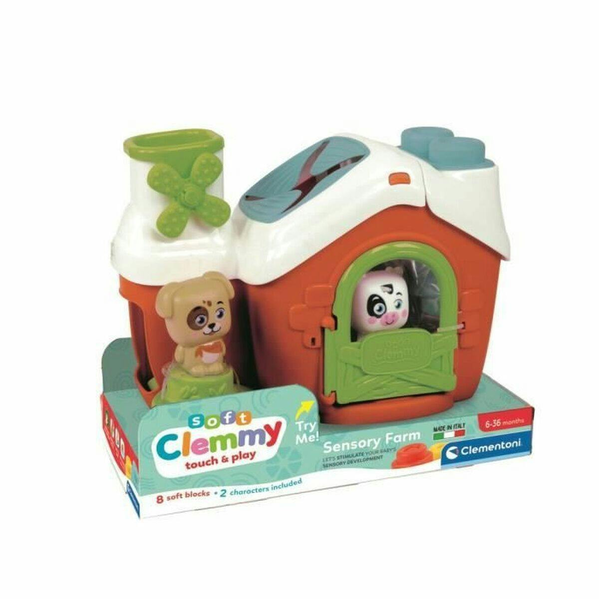 Sensory farm playhouse with soft Clemmy blocks and farm animals