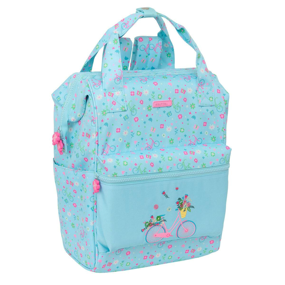 Mochila casual para portátil Azul con compartimento acolchado