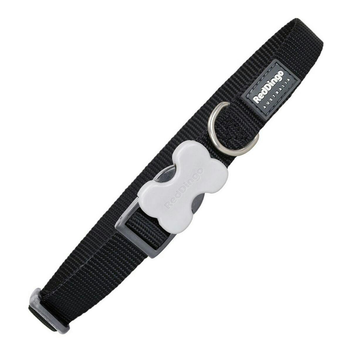 Plain black adjustable dog collar