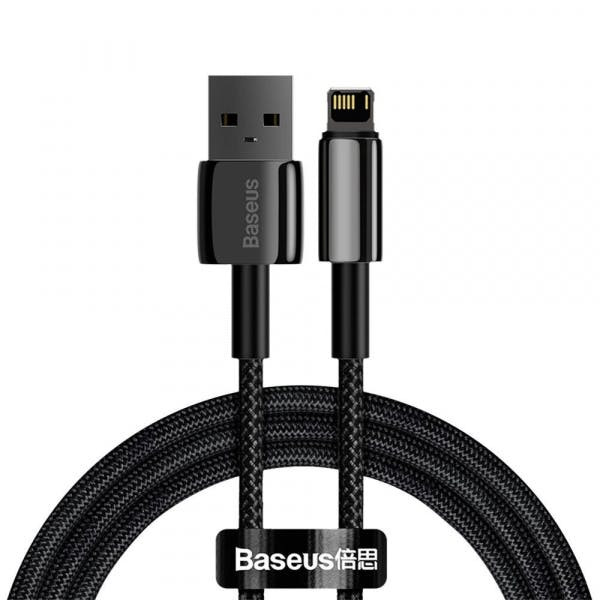 Cable USB-A a Lightning Tungsten Gold 20W 2,4A 1m Negro