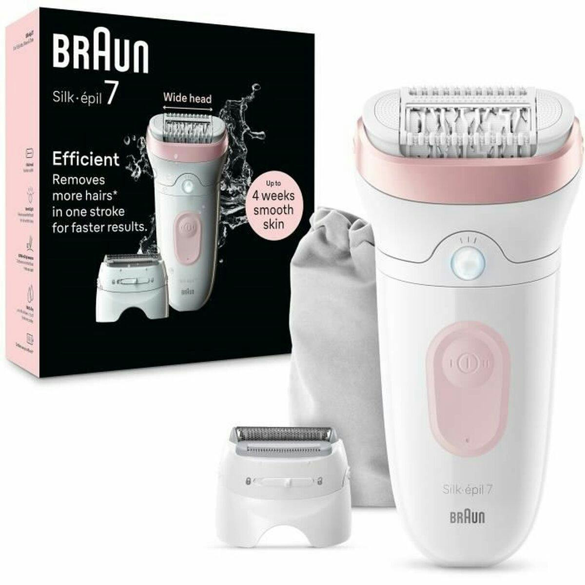 Silk-épil 7 electric epilator with floating head, wet & dry use