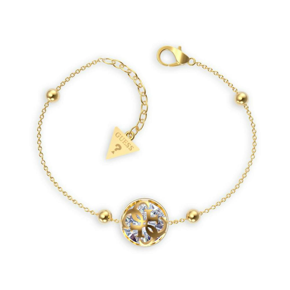 Pulsera de acero inoxidable dorada con piedra