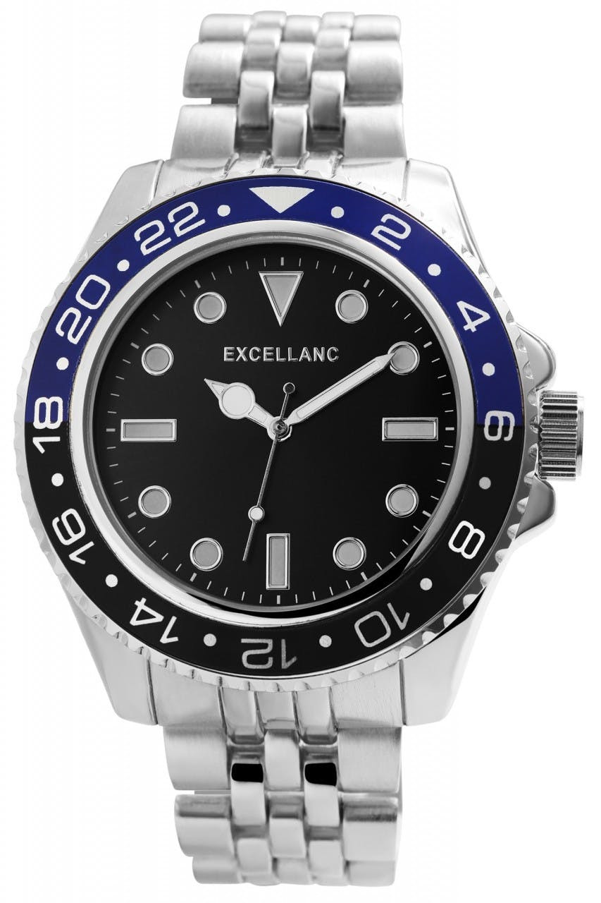 Reloj de acero inoxidable analógico con brazalete
