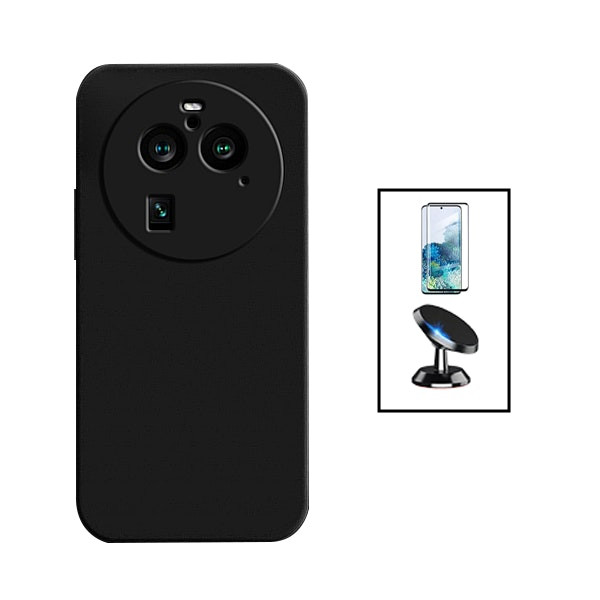 Kit protector de vidrio templado curvo con funda de silicona y soporte magnético para Find X6
