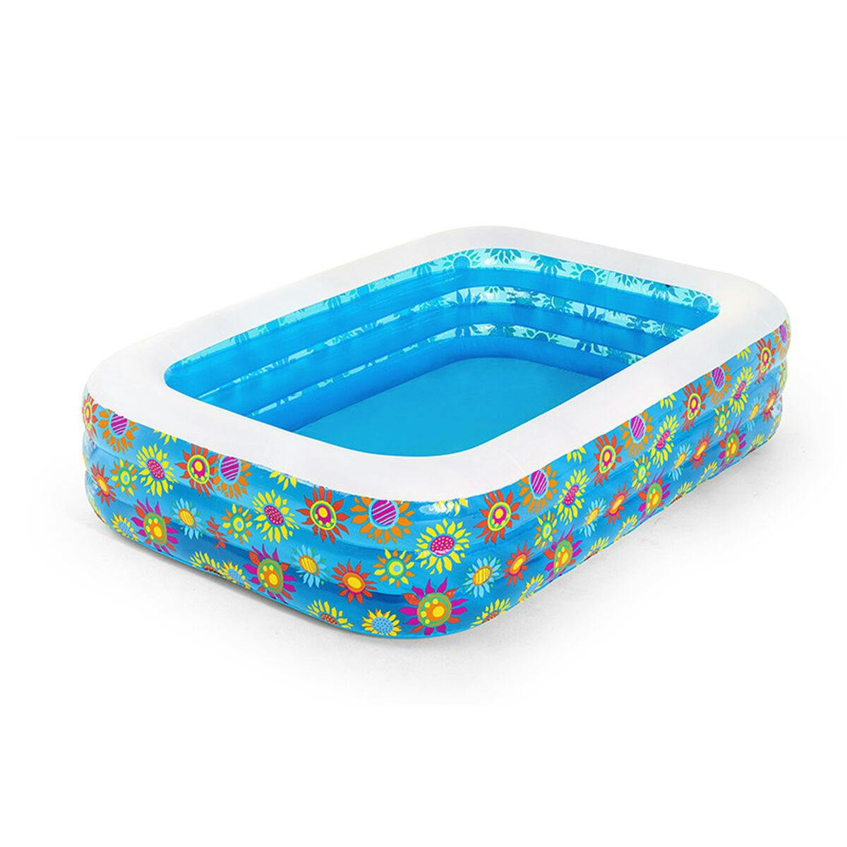 Piscina hinchable infantil Flores azul