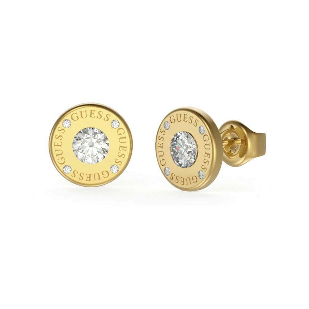 Pendientes GUESS de acero inoxidable dorado con piedras
