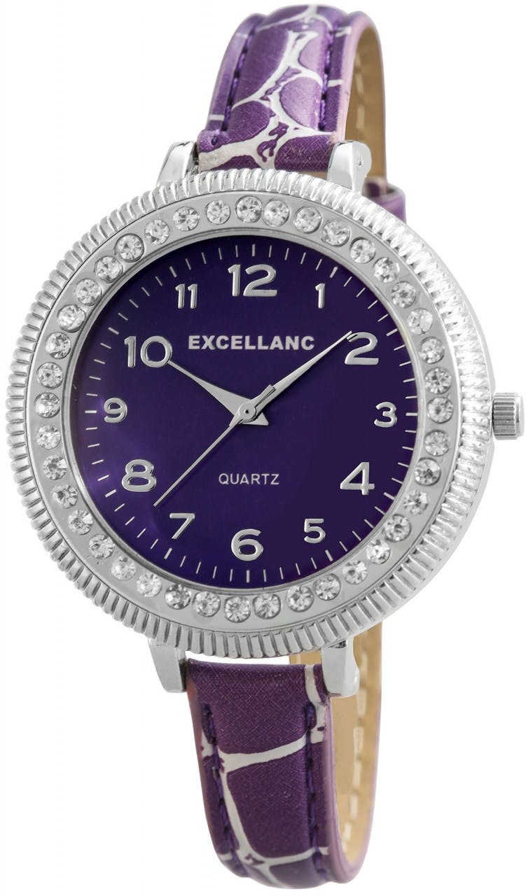Reloj analógico metal con correa piel sintética