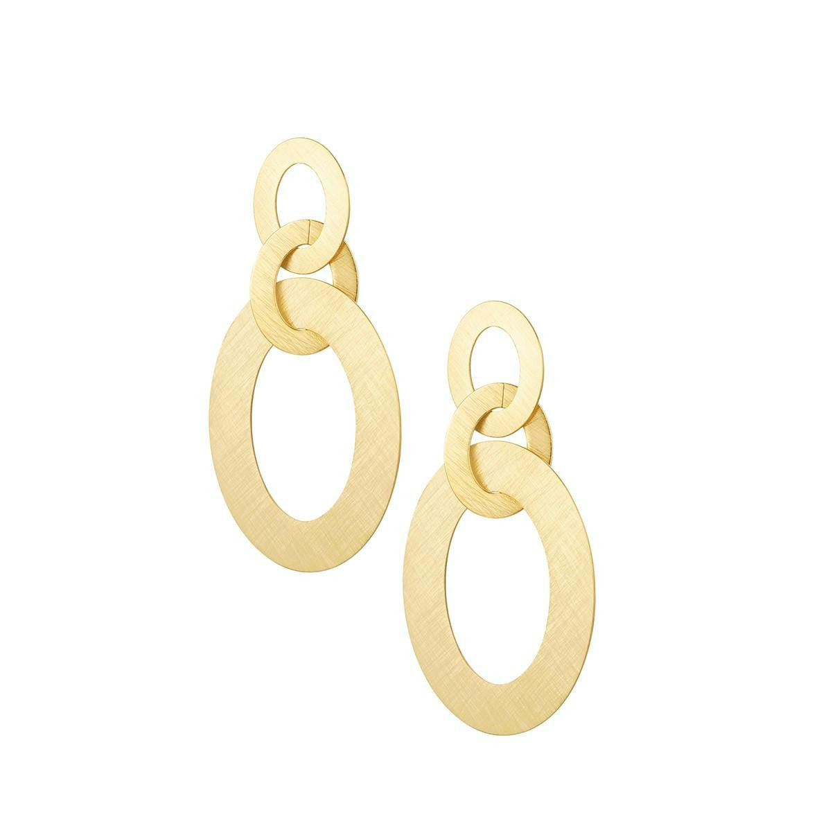 Pendientes aro oval grandes en acero inoxidable dorado