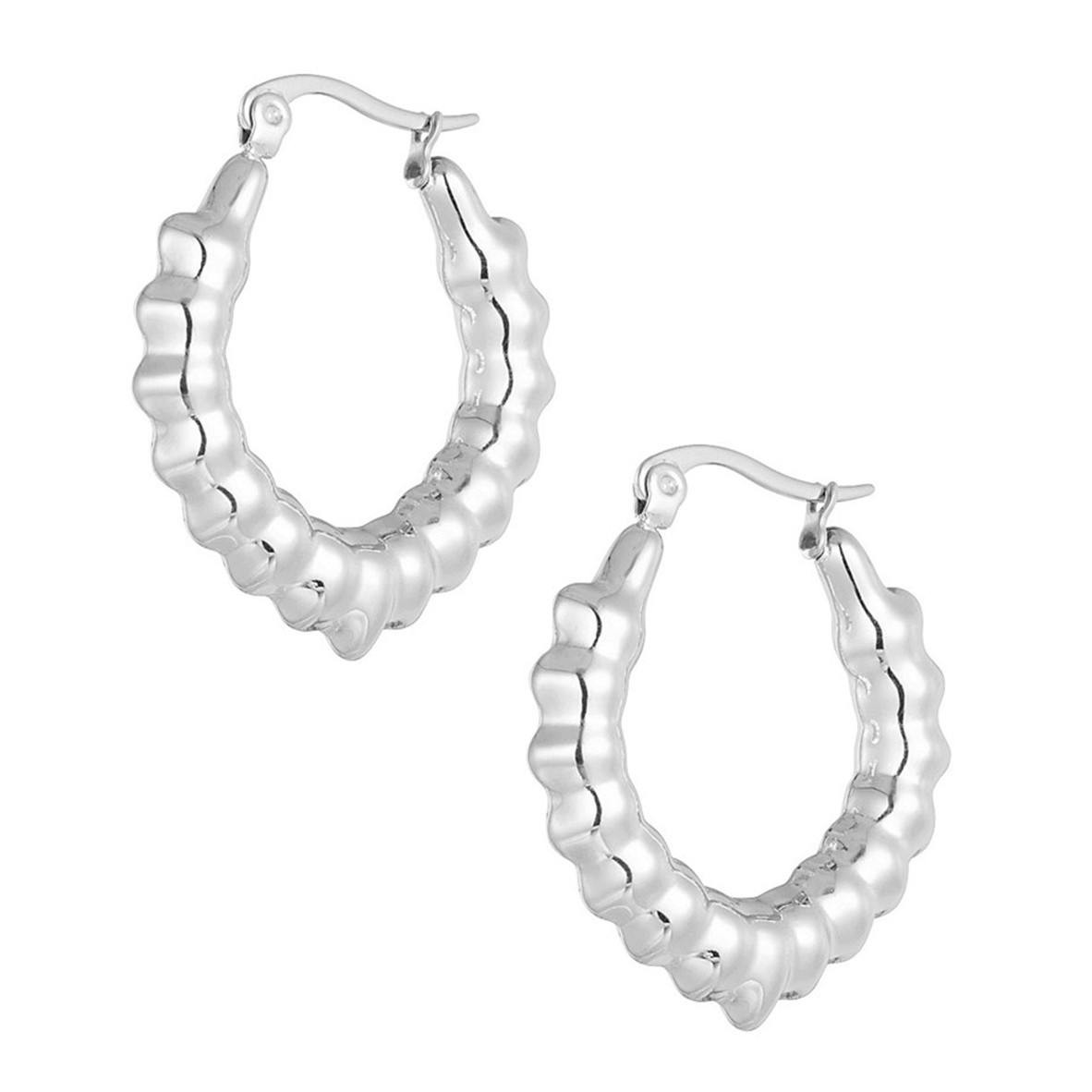Pendientes aro plateados acero inoxidable