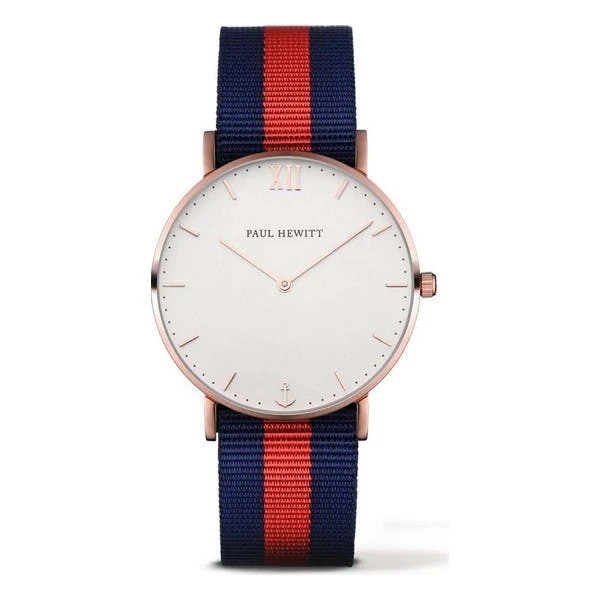 Reloj casual con caja de acero inoxidable y correa de piel