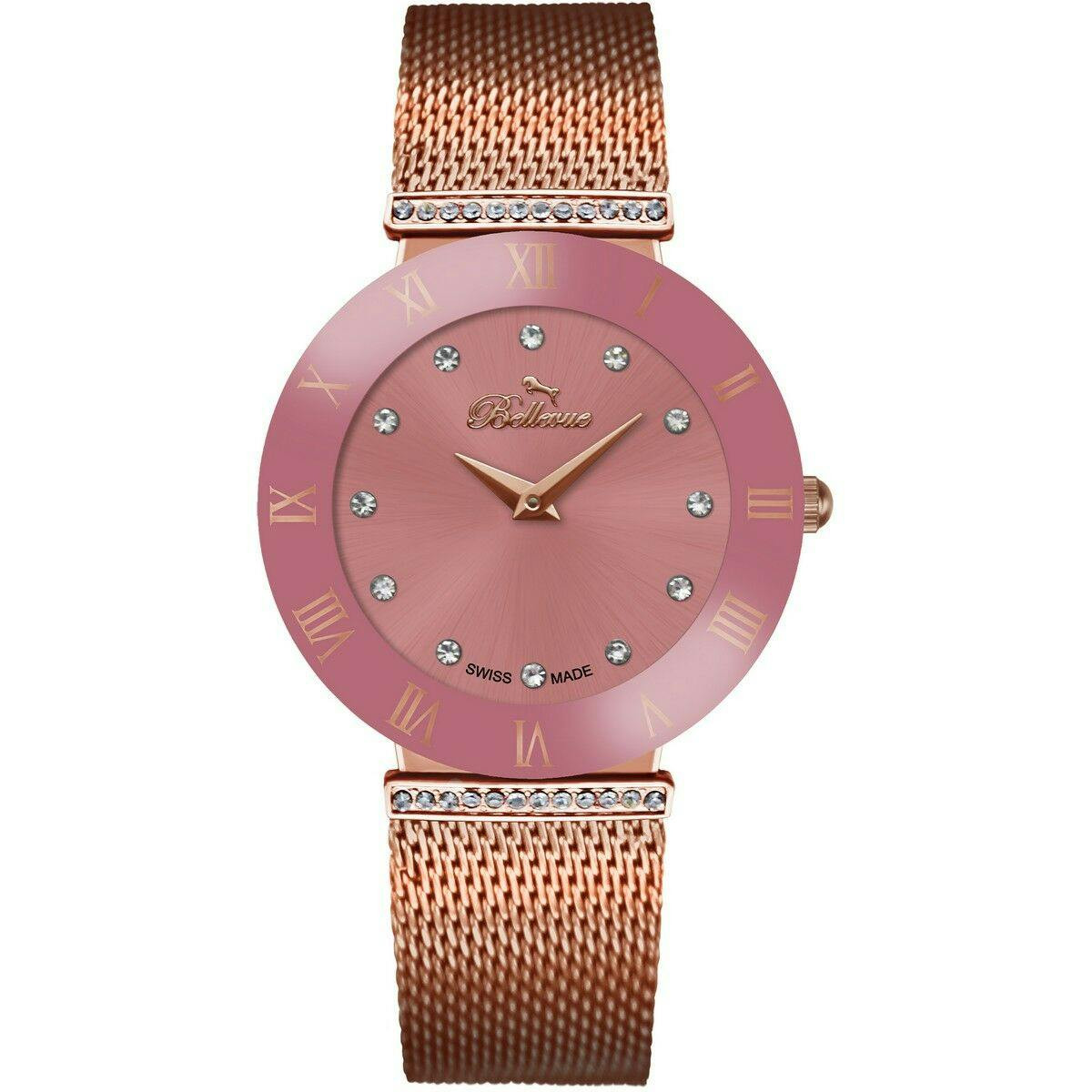 Reloj metálico femenino con movimiento de cuarzo