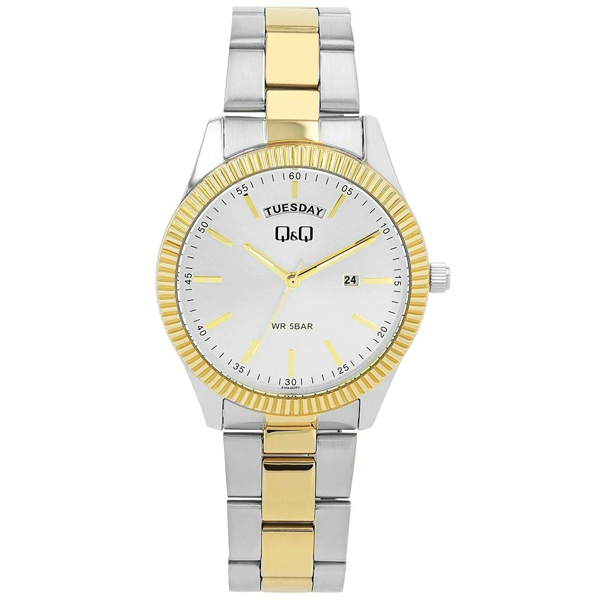 Reloj analógico 40 mm acero plata y dorado