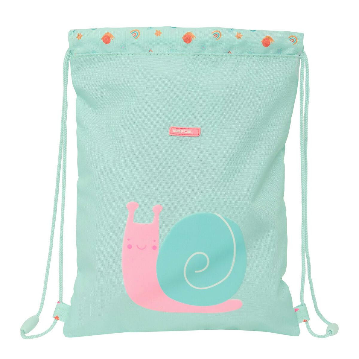 Mochila saco con cordón caracol turquesa