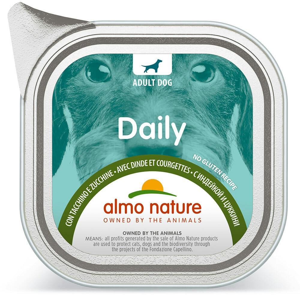 Almo Nature Daily Pavo y Calabacín alimento húmedo para perro (tarrina 100 g, pack 8)