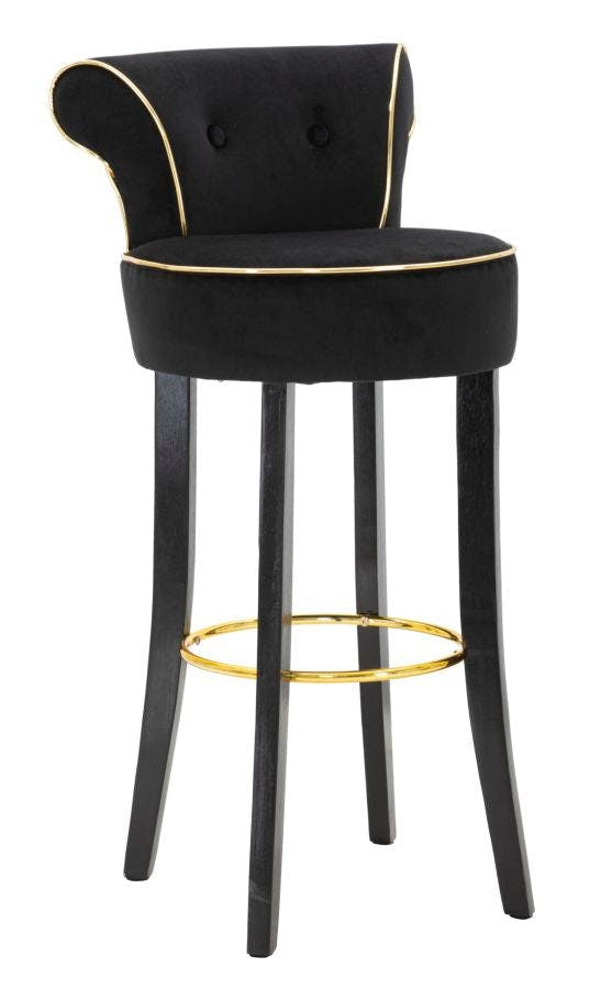 Taburete de bar Luxy en metal dorado