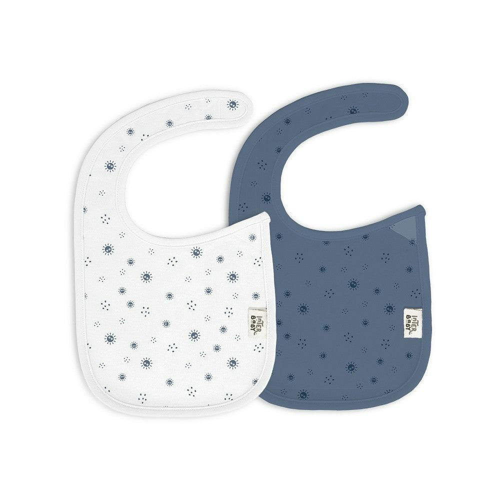 Baberos con velcro pack de 2 azul