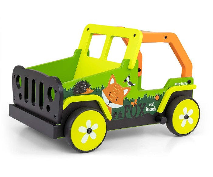 Andador Explorer Fox and Friends para 12-36 meses con bandeja de juguetes