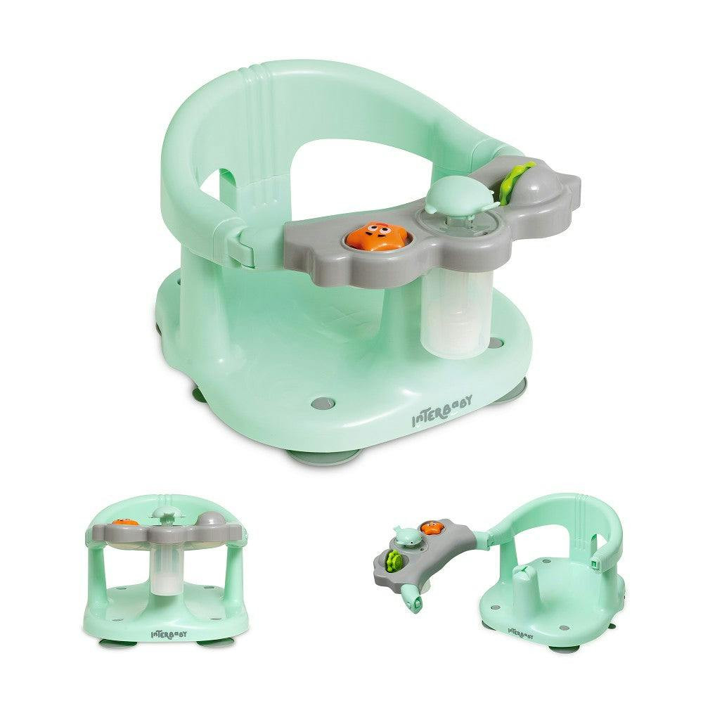 Asiento de bañera con ventosas verde