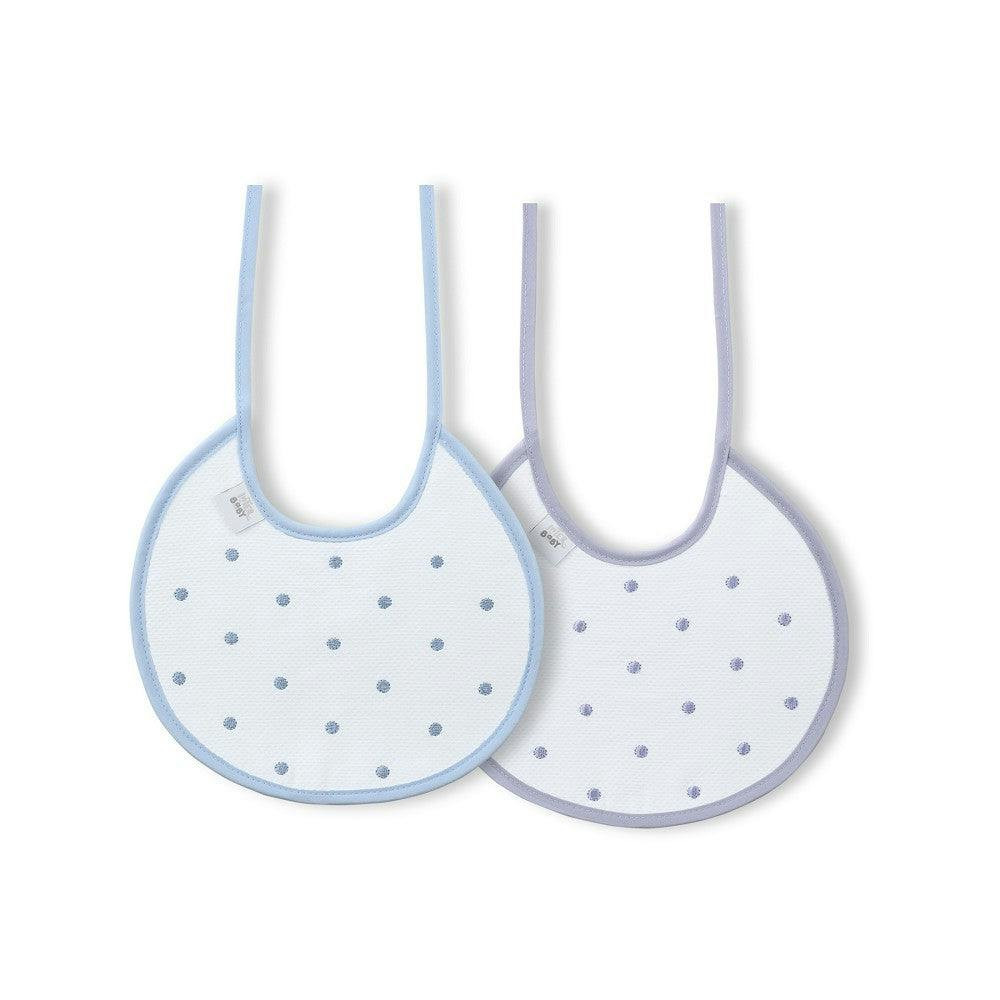 Pack de 2 baberos de algodón gris y azul