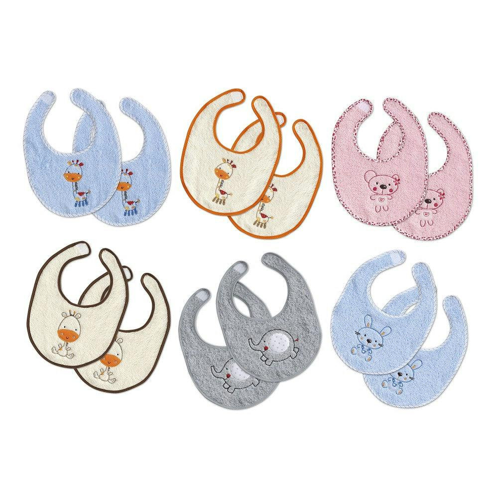 Baberos de rizo con velcro pack de 2 blancas