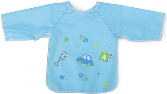 Waterproof long-sleeve bib Piggy blue