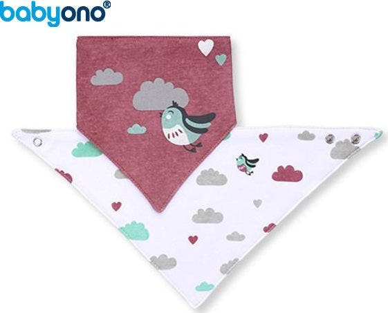 Baberos bandana con estampado de pájaros, pack de 2