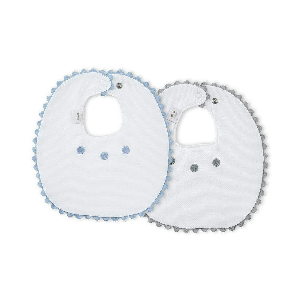 Babete (Pack 2 Unidades) 100% Algodão Cinza & Azul K Interbaby