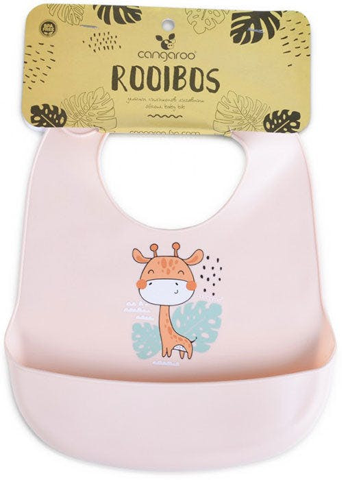 Babero de silicona Rooibos rosa