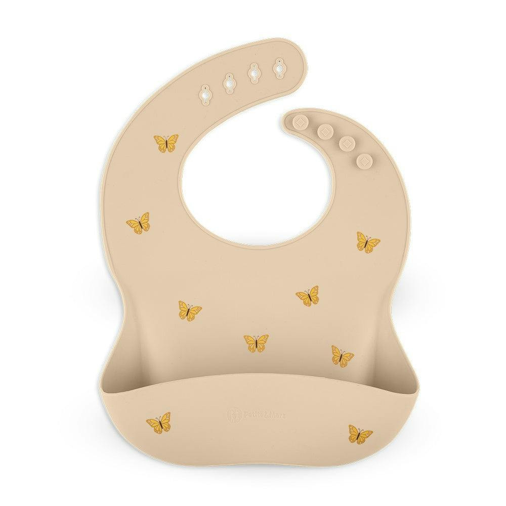 Silicone bib with pocket Take&Match - Sand Butterfly