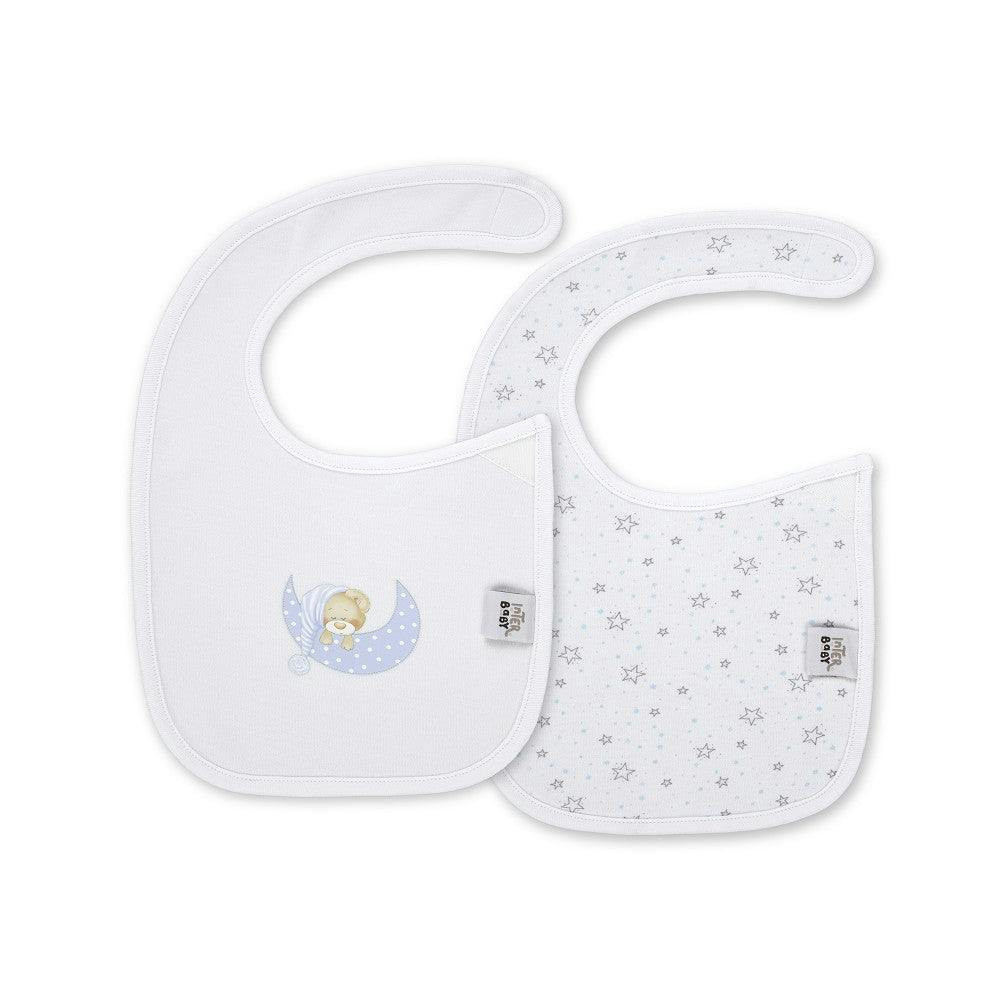 Babero con velcro pack de 2 azul