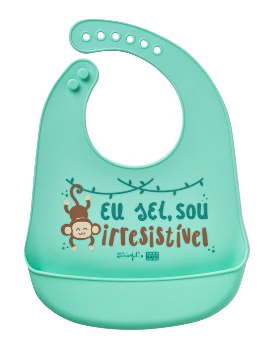 Babero de silicona con recogemigas y cuello ajustable