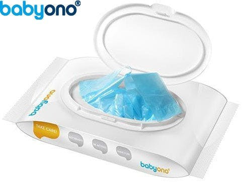 Perfumed disposable nappy bags, blue