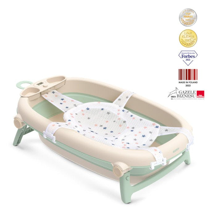 Bañera plegable Lucy para bebé y niño con termómetro y estante