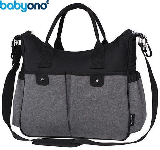 Bolsa de pañales SO CITY! con cambiador y 11 bolsillos, negro