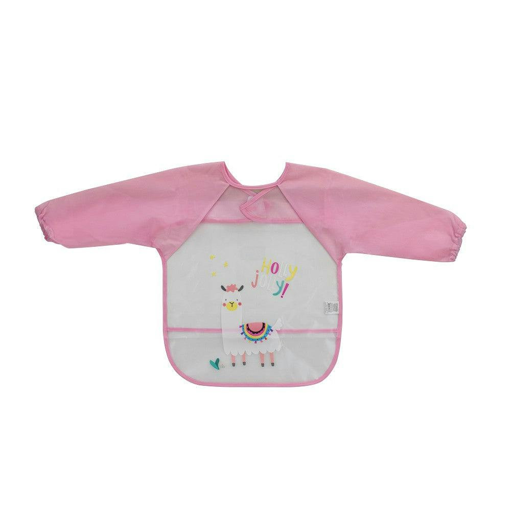 Babero con mangas rosa