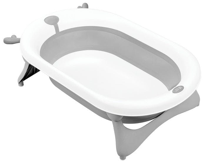 Foldy folding baby bathtub with drain plug