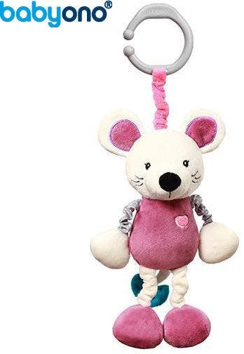 Juguete de peluche ratón con vibración y sonajero para bebé